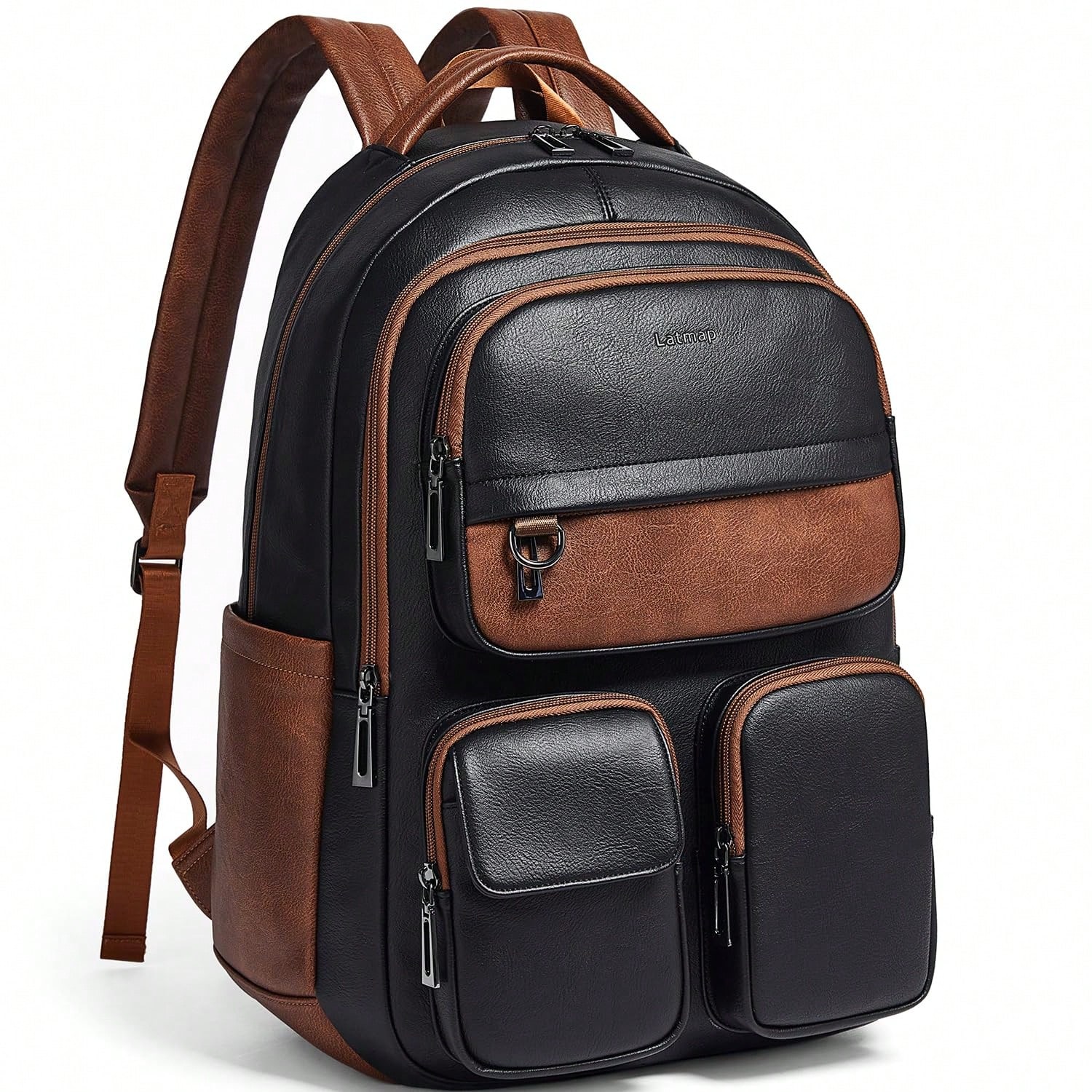 Leather Work Bag Laptop - LATMAP 비건 가죽 백팩 여성용 남성용