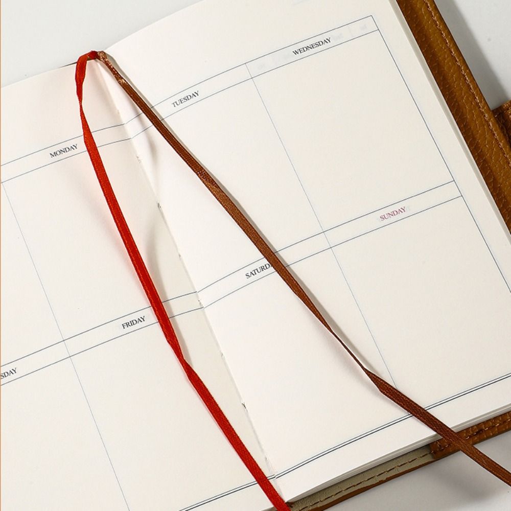 Leather Work Notebook - 심플 리치 가죽 휴대용 노트북 두꺼운