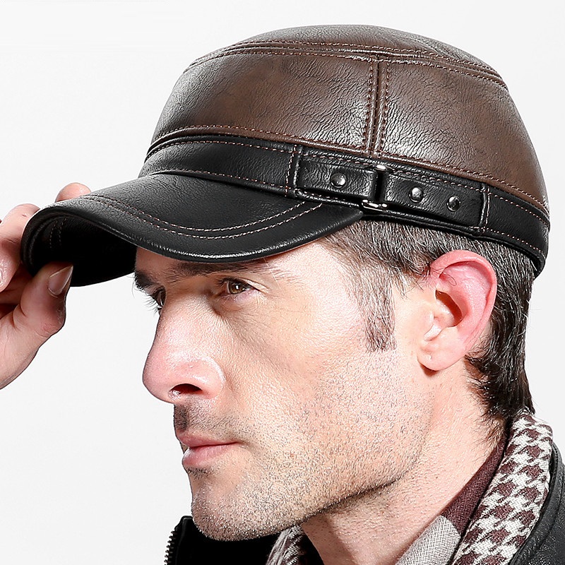 Leather Work Hat - Cowskin 정품 가죽 야구 모자 남자
