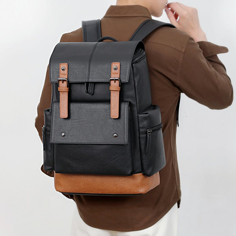 Leather Work Bag Laptop - 뉴 빈티지 남성용 가죽 백팩 대용량