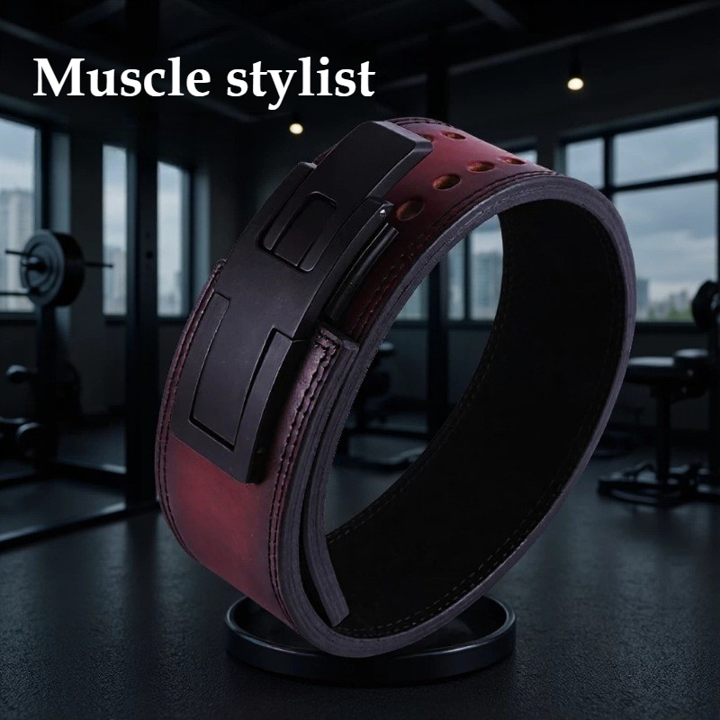 Leather Workout Belt - 웨이트리프팅 벨트 풀 그레인 소가죽 허리