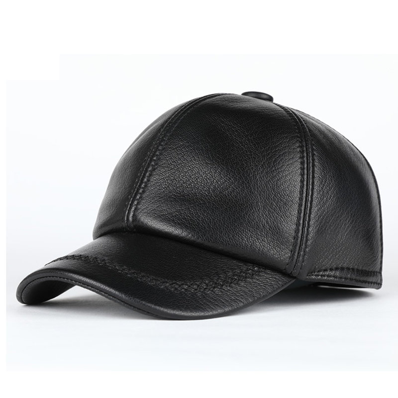 Leather Work Hat - 성인용 정품 가죽 모자, 따뜻한 정품