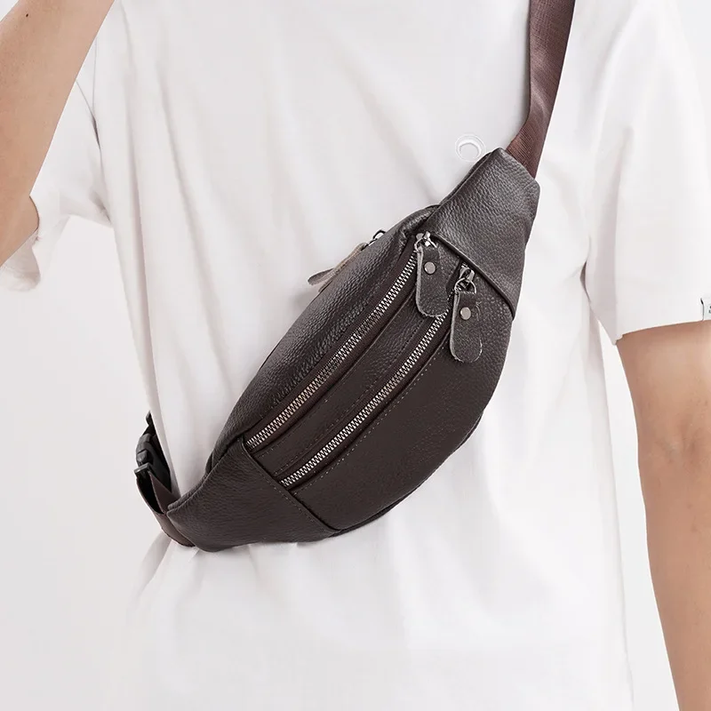 Leather Work Bag Laptop - 정품 가죽 남성용 허리 가방 다기능