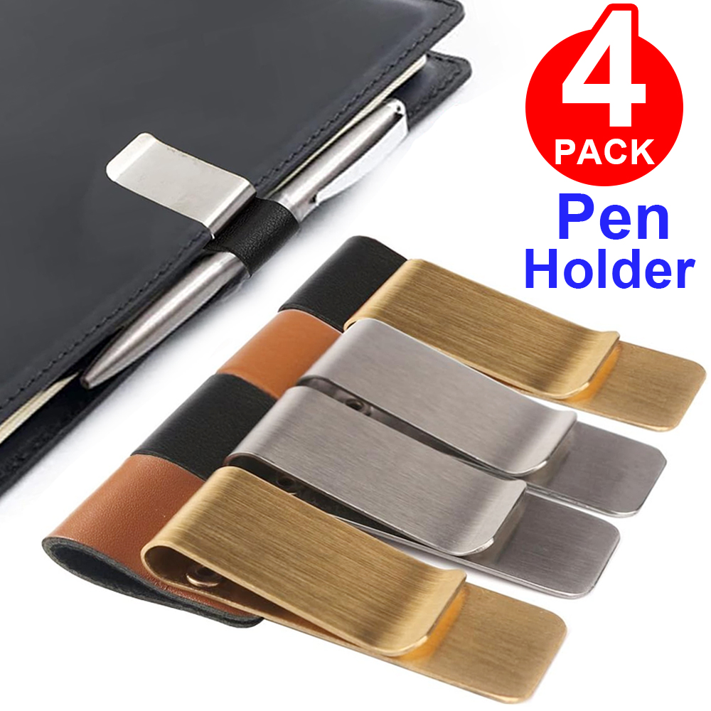 Leather Work Notebook - 수제 가죽 황동 스테인리스 펜 홀더