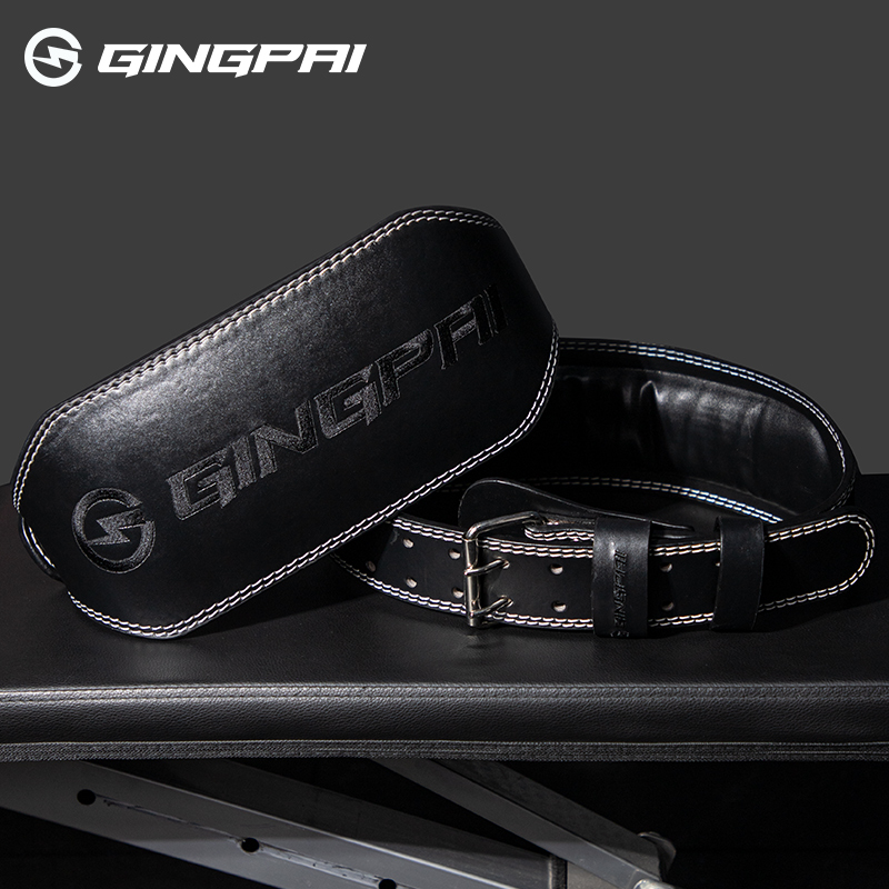 Leather Workout Belt - 보디빌딩용 소가죽 역도 벨트, 쪼그리고 앉는