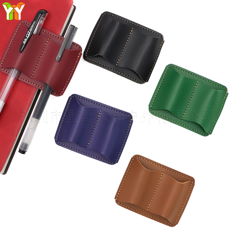 Leather Work Notebook - 휴대용 PU 가죽 펜 홀더 노트북