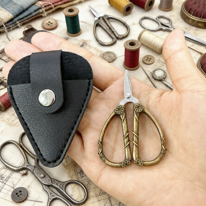 Leather Work In Art - 미니 빈티지 가위 스테인리스 스틸 DIY