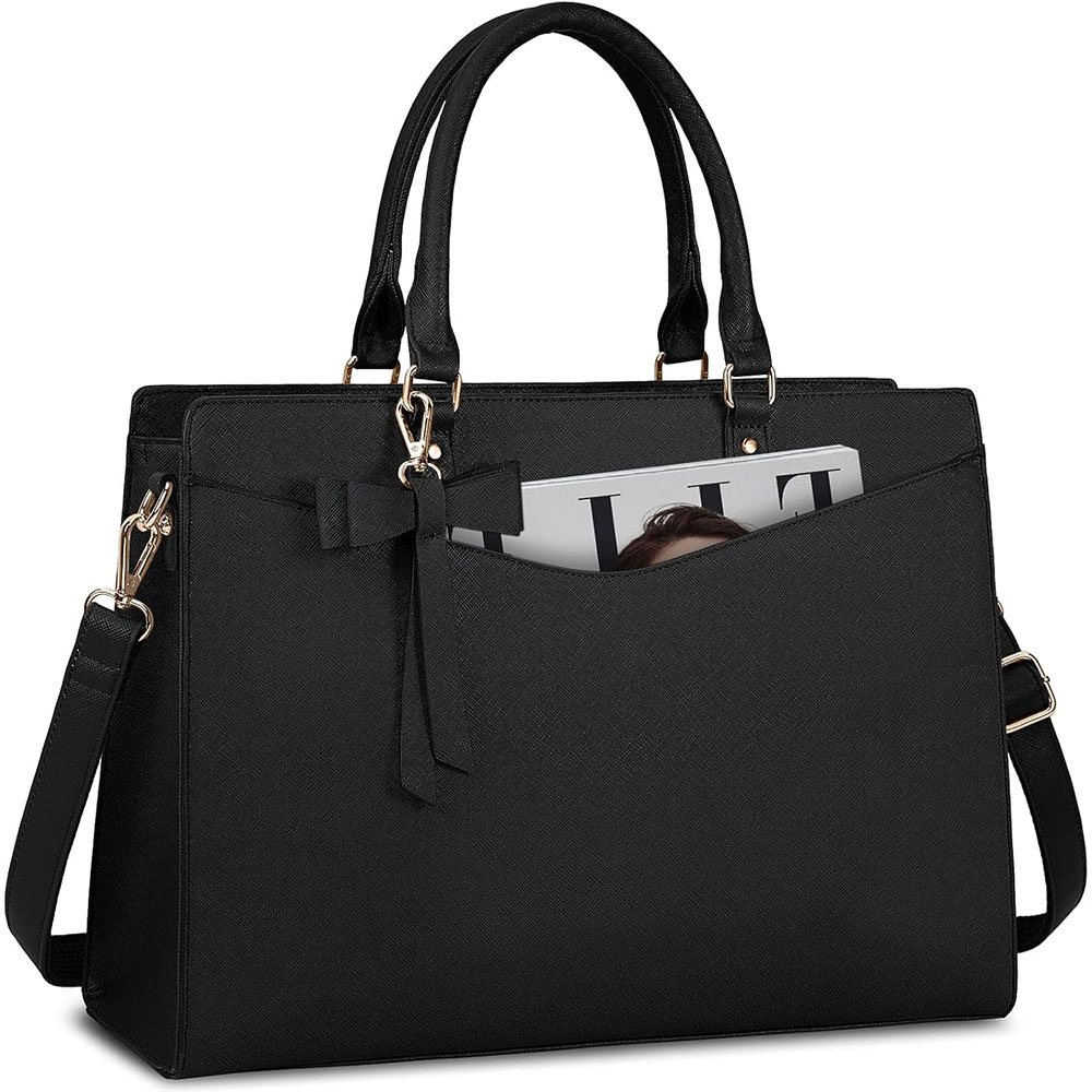 Leather Work Bag Laptop - 여성용 노트북 가방 15.6인치 PU 가죽