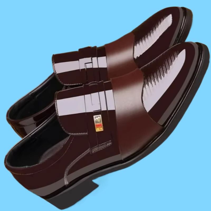 Leather Work Oxfords - 남성용 정장 가죽 구두 클래식 럭셔리