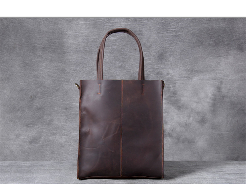 빈티지 정품 가죽 남성 핸드 토트 백 간단한 미친 말  - Leather Work Bag Laptop 리뷰 및 가격