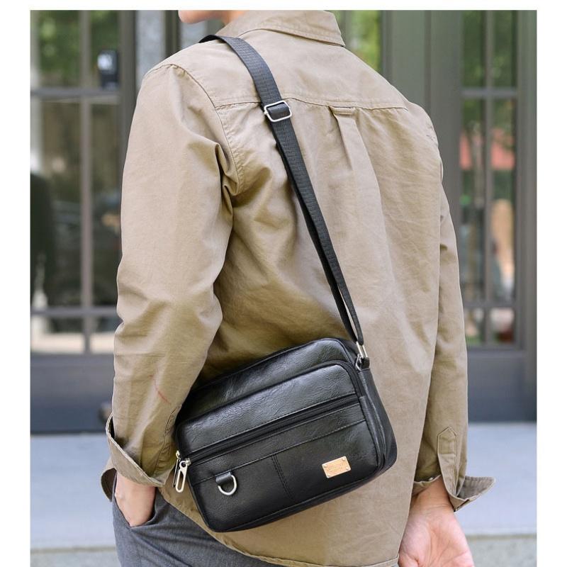 가죽 남성 슬링백 메신저 숄더 크로스백 대용량 핸드백  - Leather Work Bag Laptop 리뷰 및 가격