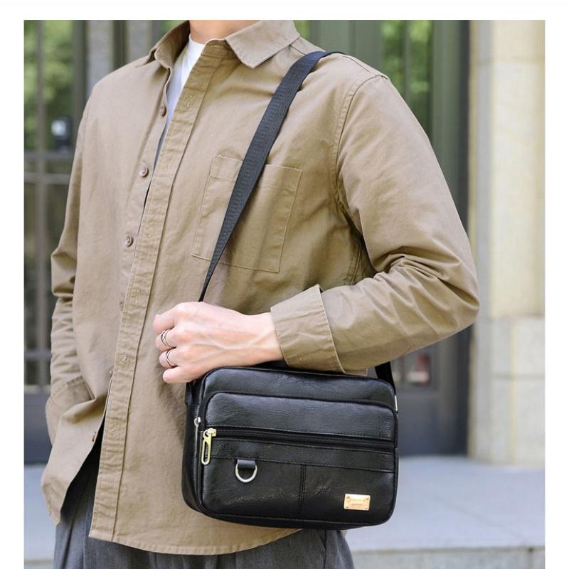가죽 남성 슬링백 메신저 숄더 크로스백 대용량 핸드백  - Leather Work Bag Laptop 리뷰 및 가격