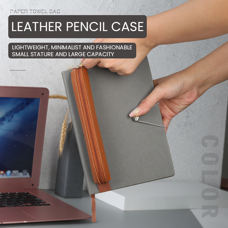 PU 가죽 펜꽂이 지퍼 펜슬 슬리브 만년필 케이스, 탄 - Leather Work Notebook 리뷰 및 가격