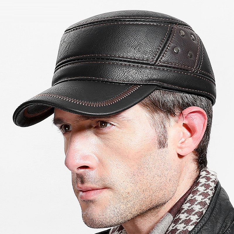 Cowskin 정품 가죽 야구 모자 남자 따뜻한 귀고리 - Leather Work Hat 리뷰 및 가격