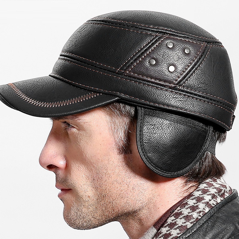 Cowskin 정품 가죽 야구 모자 남자 따뜻한 귀고리 - Leather Work Hat 리뷰 및 가격