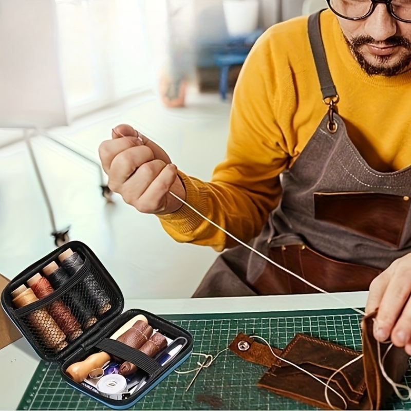 가죽 재봉 키트, 대형 바늘과 왁스 처리된 실이 포함된 - Upholstery Leather Work 리뷰 및 가격