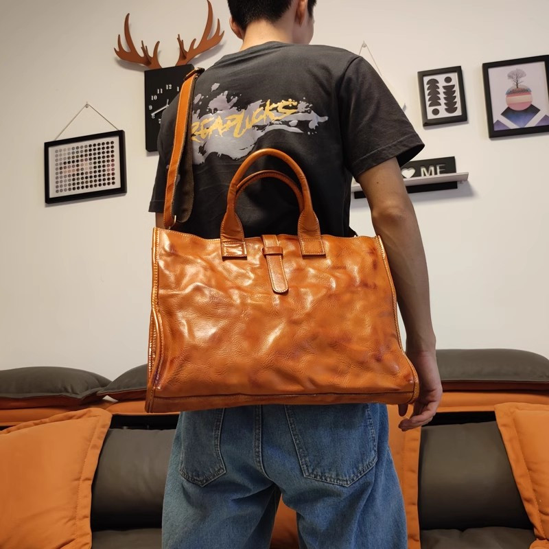 심플 빈티지 천연 가죽 남성 서류 가방 비즈니스 캐주얼 - Leather Work Bag Laptop 리뷰 및 가격