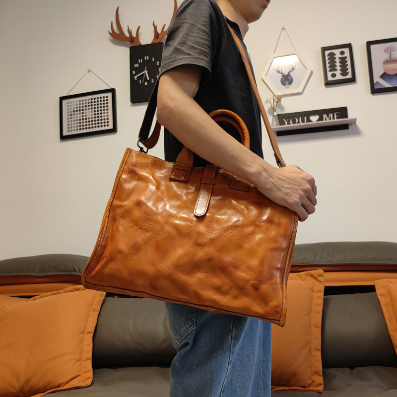 심플 빈티지 천연 가죽 남성 서류 가방 비즈니스 캐주얼 - Leather Work Bag Laptop 리뷰 및 가격
