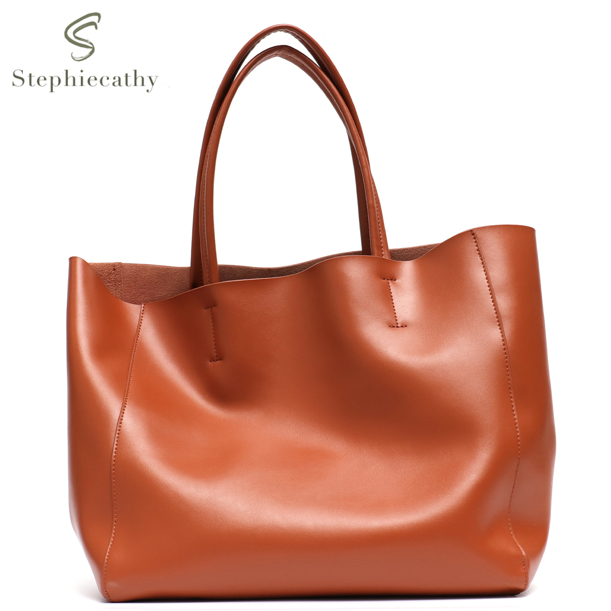 미니멀리스트 빅 토트 백 여성 유행 진짜 가죽 숄더 핸 - Leather Work Handbags For Women 리뷰 및 가격
