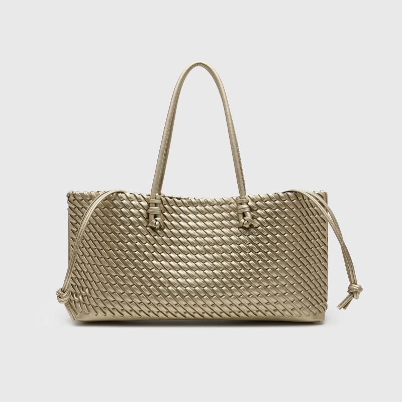 디자이너 고급 PU 직조 토트백, 탑 핸들 롱 숄더백, - Leather Work Handbags For Women 리뷰 및 가격