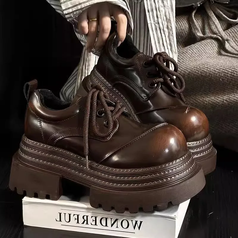 여성 레트로 로퍼 2025 봄 새로운 럭셔리 브랜드 증 - Leather Work Oxfords 리뷰 및 가격