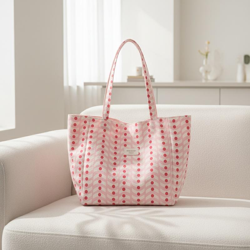 1PC 리버시블 웨이브 패턴 캔버스 토트백, 여성용 대 - Leather Work Handbags For Women 리뷰 및 가격