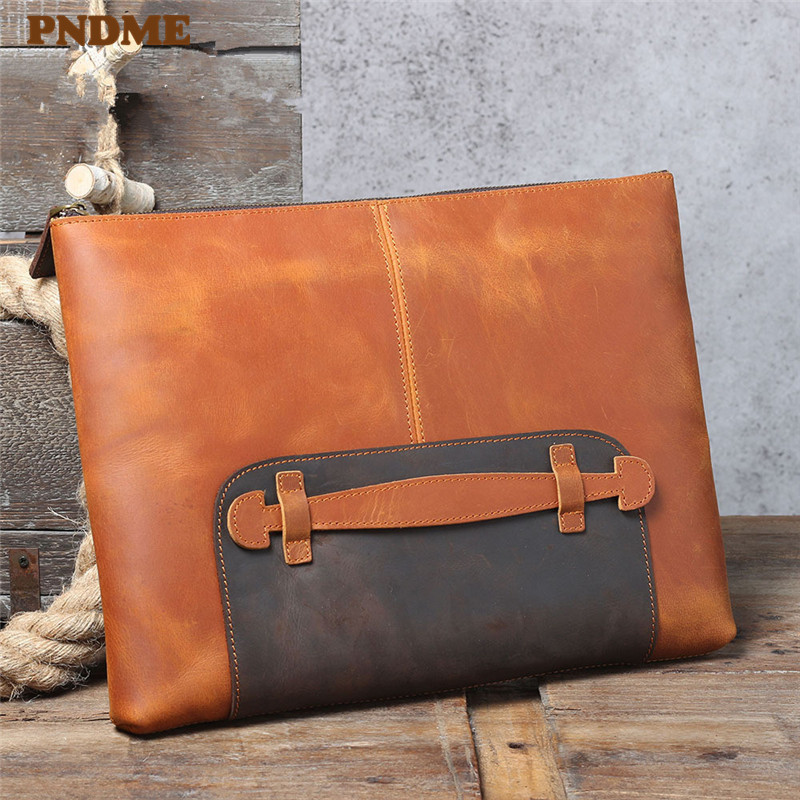 빈티지 수제 천연 가죽 대용량 남성 클러치백 심플 디자 - Leather Work Bag Laptop 리뷰 및 가격