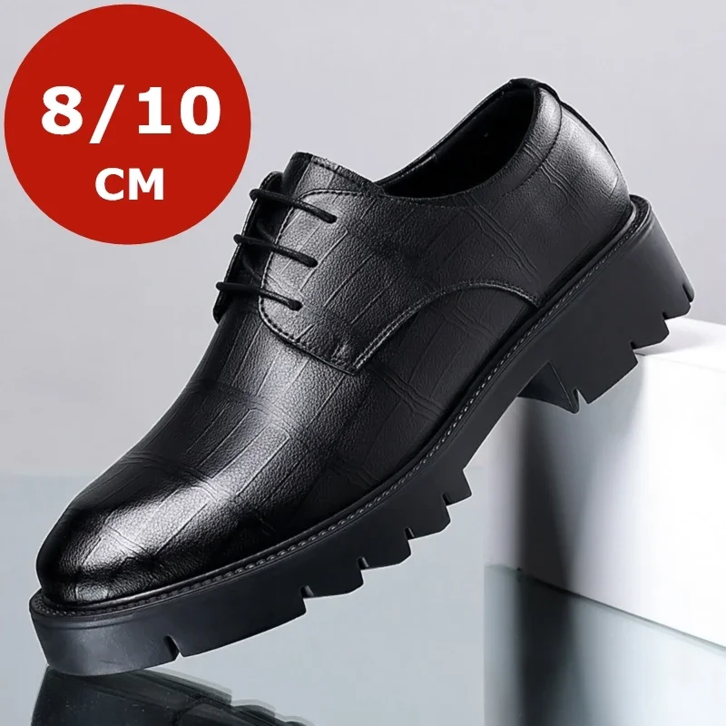 남성용 숨겨진 힐 암소 가죽 신발, 사무실 작업 엘리베 - Leather Work Oxfords 리뷰 및 가격