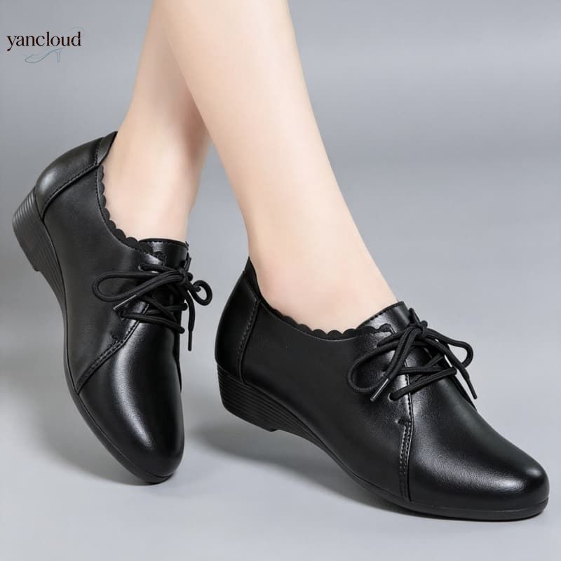플러스 사이즈 35-43 올 매치 편안한 옥스포드 슈즈 - Leather Work Oxfords 리뷰 및 가격