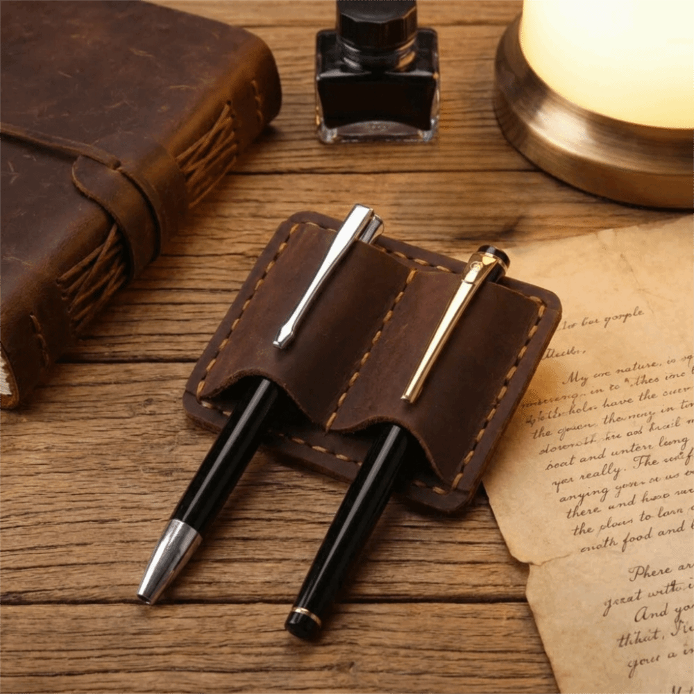 더블 빈티지 가죽 펜 루프 홀더 우아한 수제 레트로 펜 - Leather Work Notebook 리뷰 및 가격