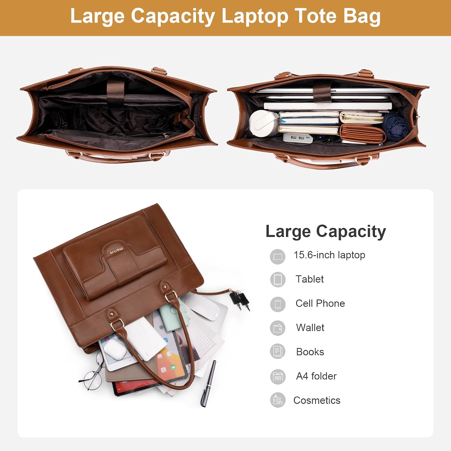 MOSISO 여성용 노트북 토트 백 15.6 인치 PU - Leather Work Bag Laptop 리뷰 및 가격