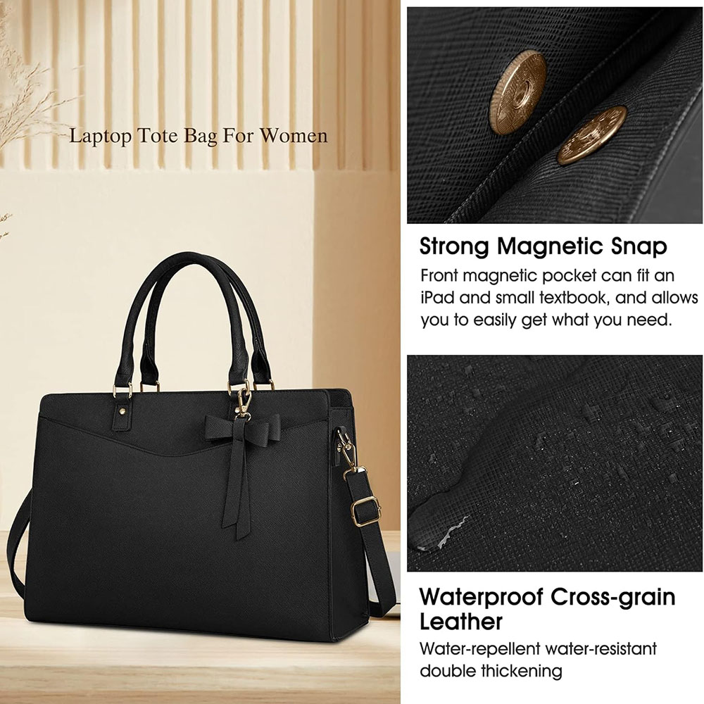 여성용 노트북 가방 15.6인치 PU 가죽 노트북 토트 - Leather Work Bag Laptop 리뷰 및 가격
