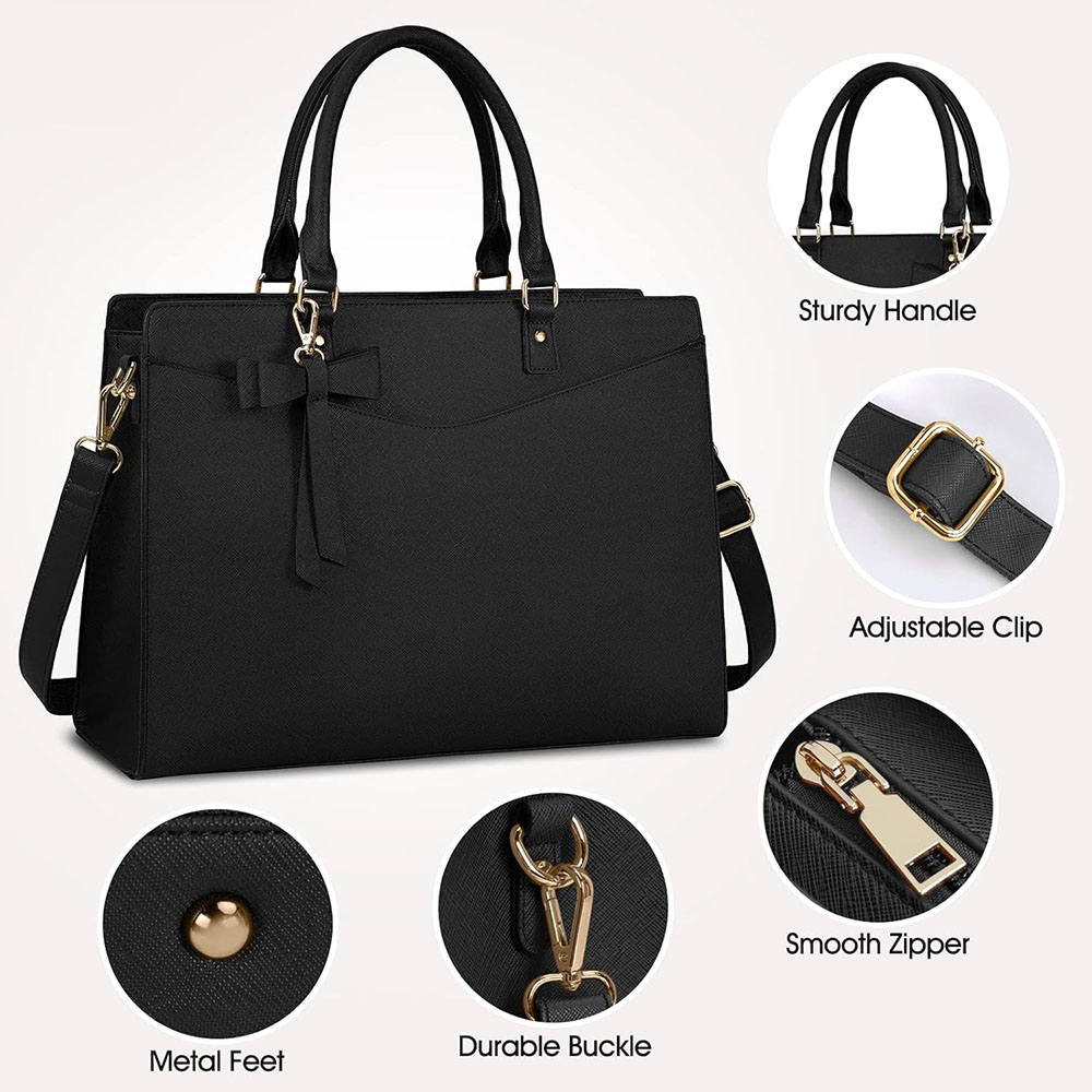 여성용 노트북 가방 15.6인치 PU 가죽 노트북 토트 - Leather Work Bag Laptop 리뷰 및 가격