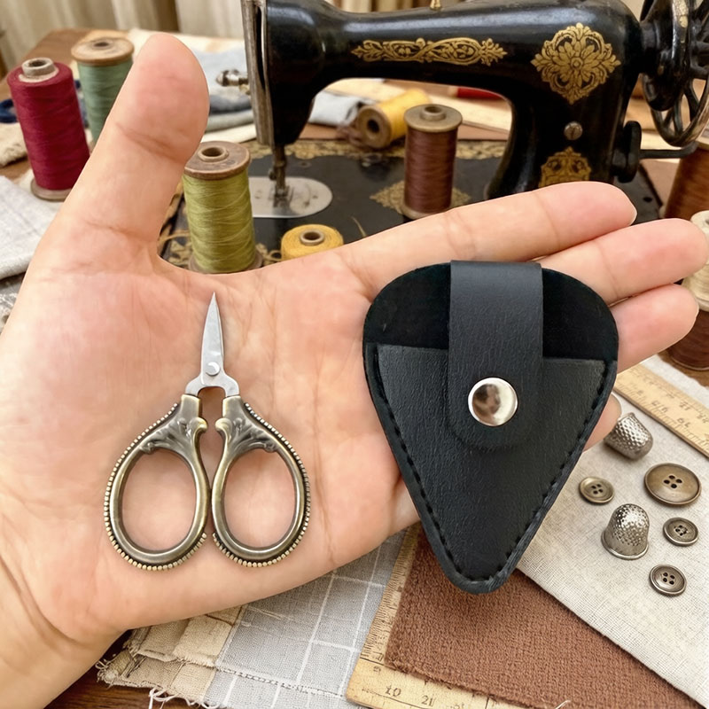 PU 가죽 커버가 있는 미니 빈티지 가위, 스테인리스  - Leather Work In Art 리뷰 및 가격