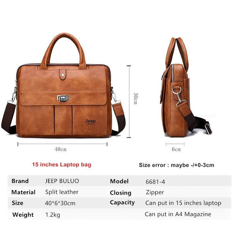 Jeep Buluo 남성용 가죽 서류가방 14인치 노트 - Leather Work Bag Laptop 리뷰 및 가격