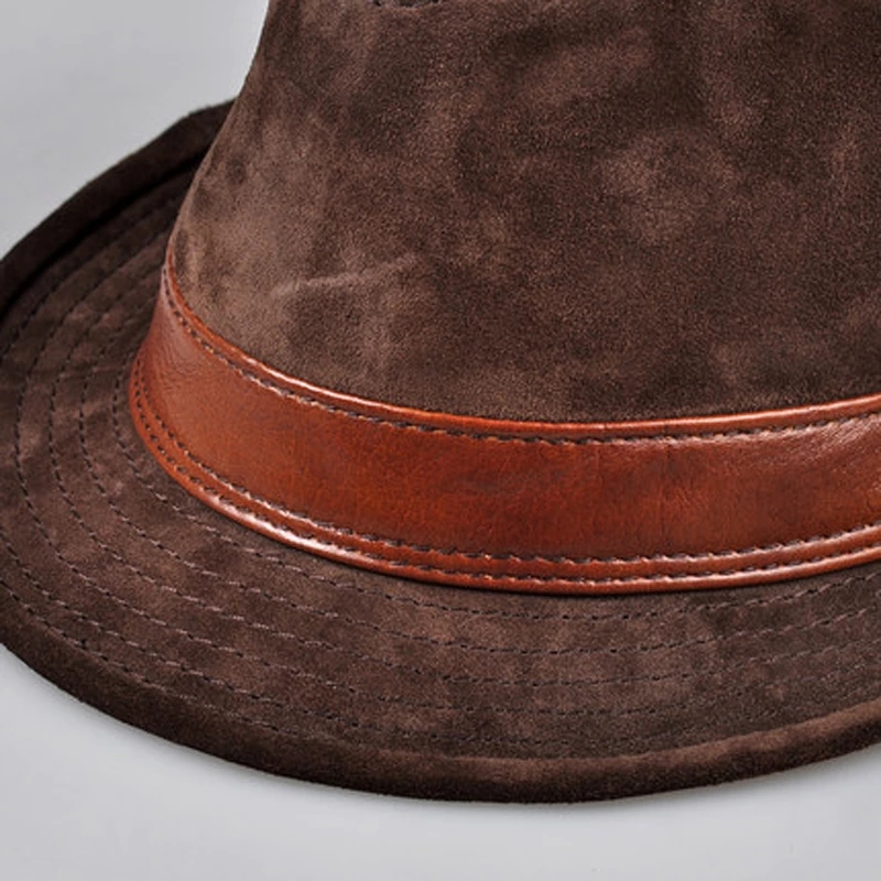 남성 정품 가죽 스웨이드 암소 피부 누벅 브라운 페도라 - Leather Work Hat 리뷰 및 가격